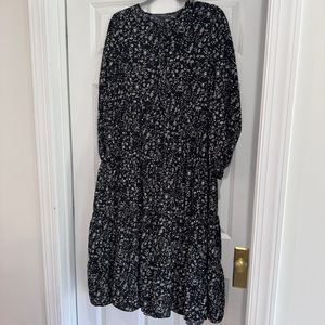 Miroh Black and White Floral Print Dress Large